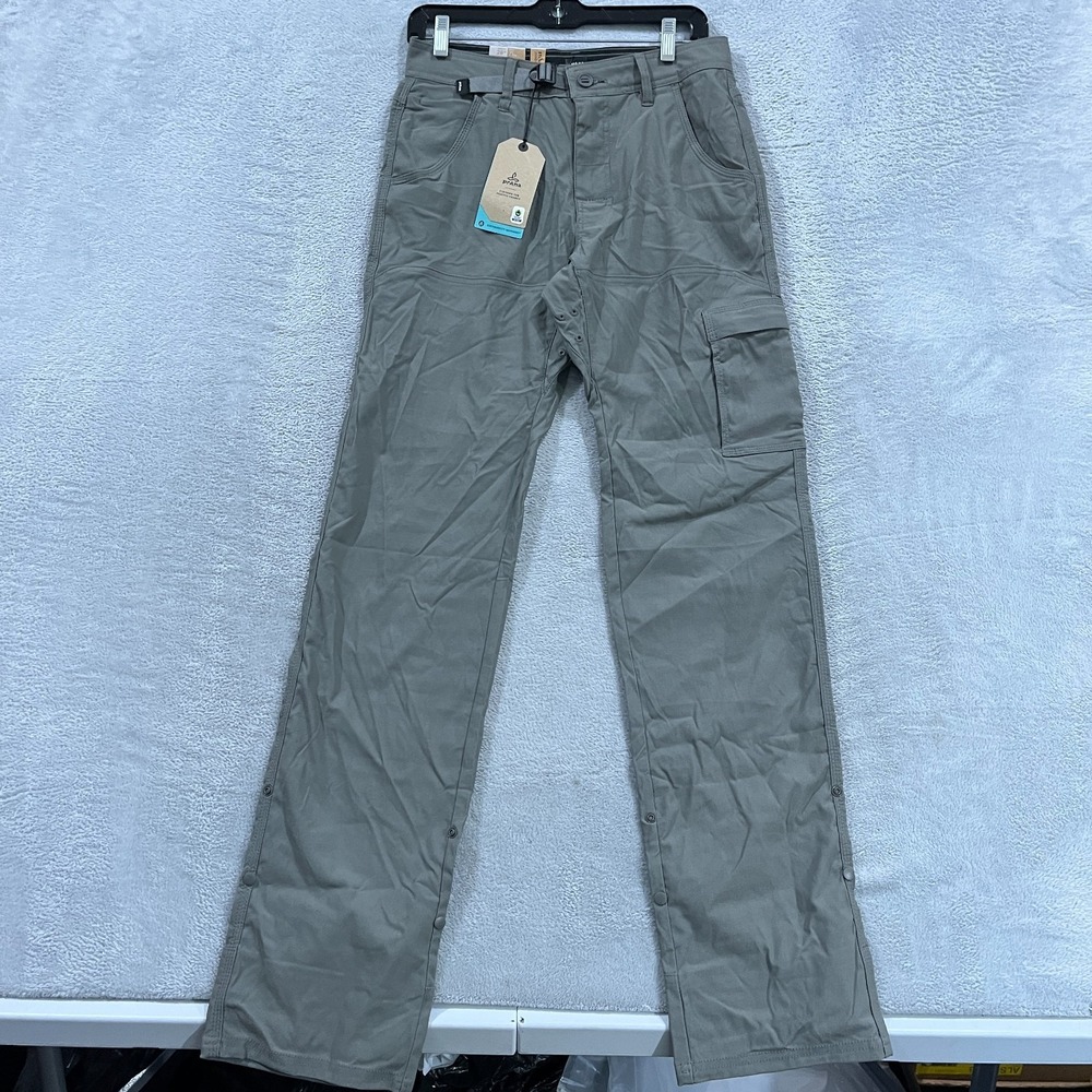 PrAna Stretch Zion Pant II Mens 28x36 Flint Gorpcor Hiking Straight Leg Outdoors